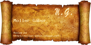 Moller Gábor névjegykártya